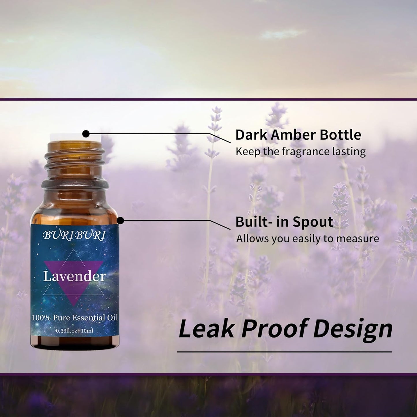 BURIBURI Lavender Essential Oil and Vanilla Oil Essential Oil Set, 100% Pure, Undiluted, Natural Essential Oils Mother's Day Gift Set for Diffuser, Massage (Lavender+Vanilla)