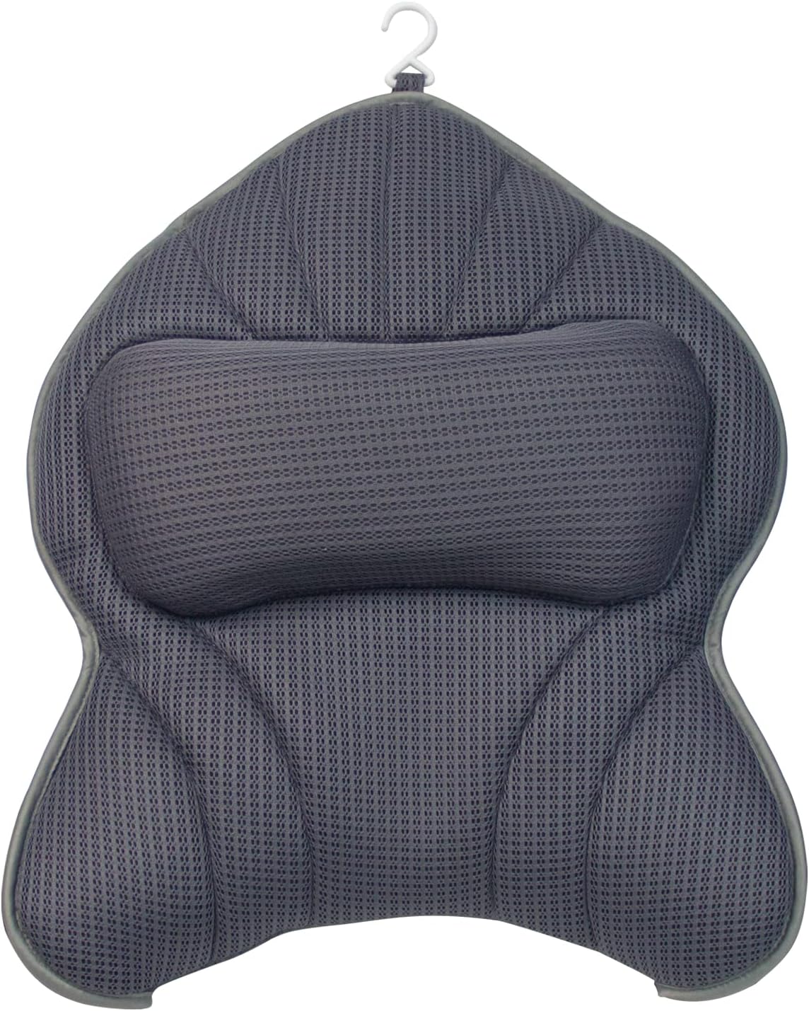 Extra Thick Large Bath Pillow with Neck,Back,Head Support for Bathtub, Spa, Soaking Gray(21''x17'')