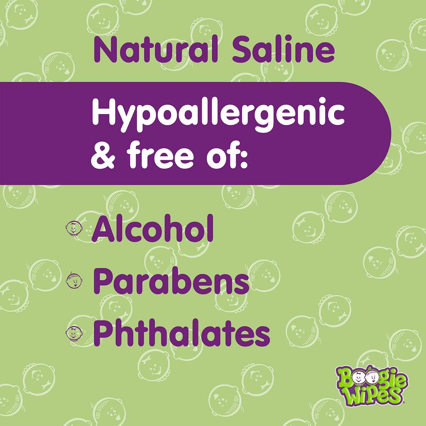 Saline Nose Wipes by Boogie, for Baby & Kids, Face, Hand & Body, FSA/HSA Eligible, Made with Vitamin E, Aloe, and Natural Saline, Grape Scent, 30 Count (Pack of 12)