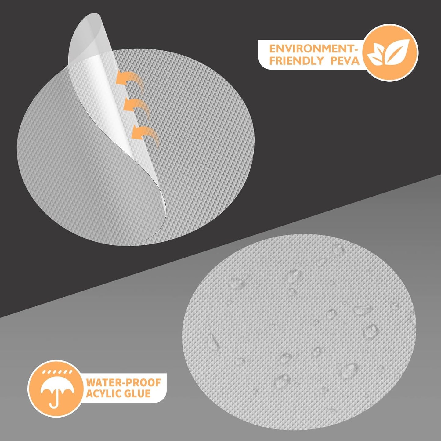 Non Slip Bathtub Stickers, 24 PCS Shower Stickers for Safety Bathroom Tubs, Bathtub Non Slip Stickers and Adhesive Decals Scraper for Bath Tub, Shower Floor, Stairs, Ladders(Round Shape, Clear)