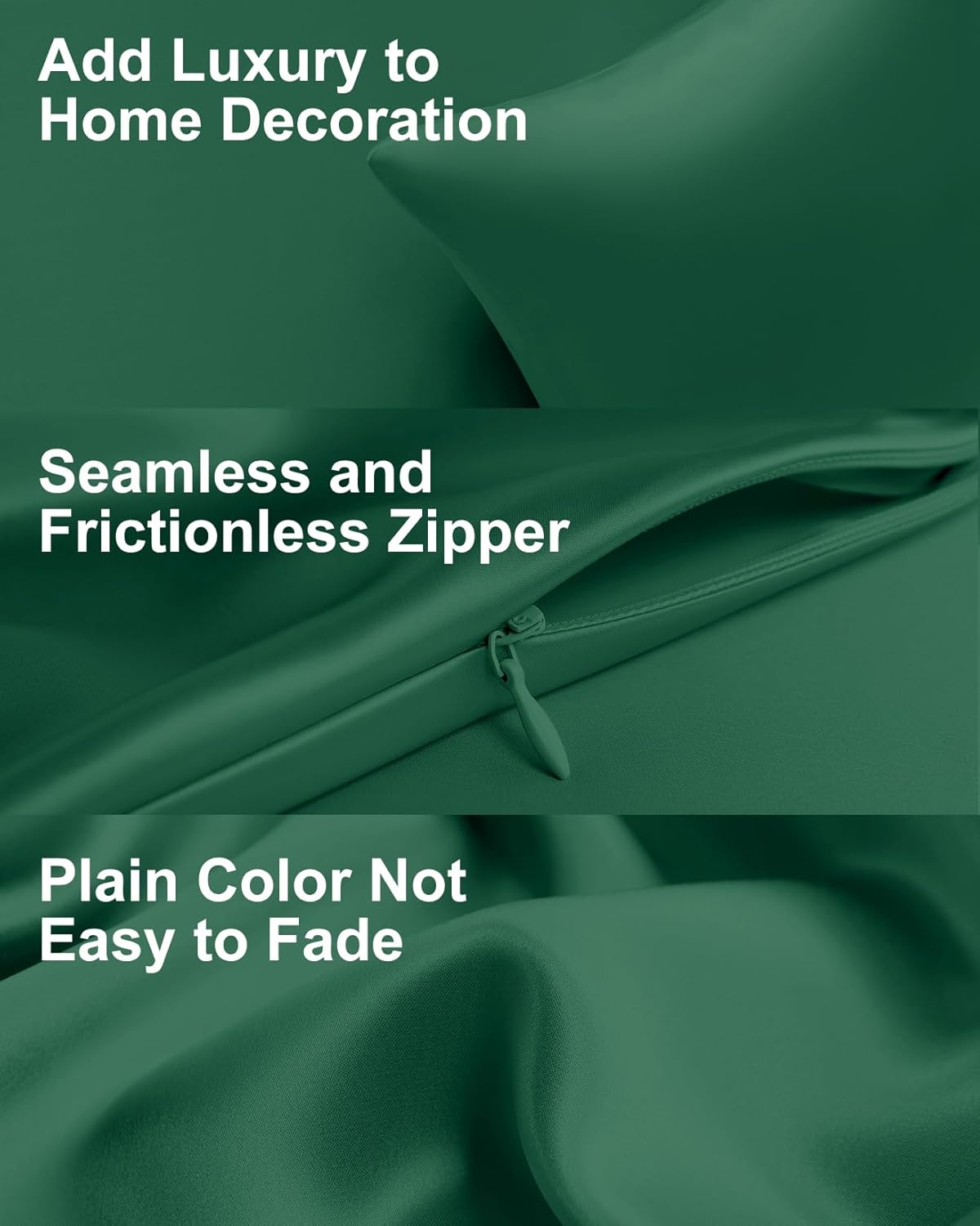 THXSILK 100% Mulberry Silk Pillowcase for Hair and Skin Heath, Best Gift Choice, Grade 6A+ Silk Both Sides, Hypoallergenic Pillow Cover with Zipper, 1pc (King 20"x36", Emerald Green)