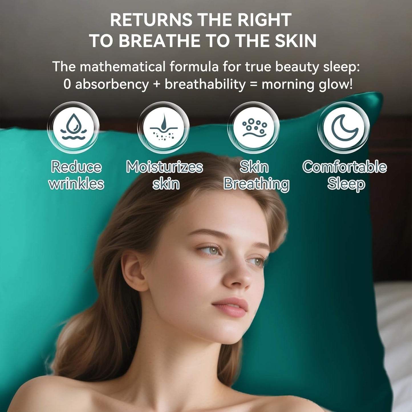 Tyfitb Satin Pillowcase for Hair & Skin Care -Silk-Like Cooling 2 Pack Hypoallergenic Pillow Cases with Envelope Closure, Wrinkle & Frizz-Free Standard Size 20x26 - Gifts for Women/Men