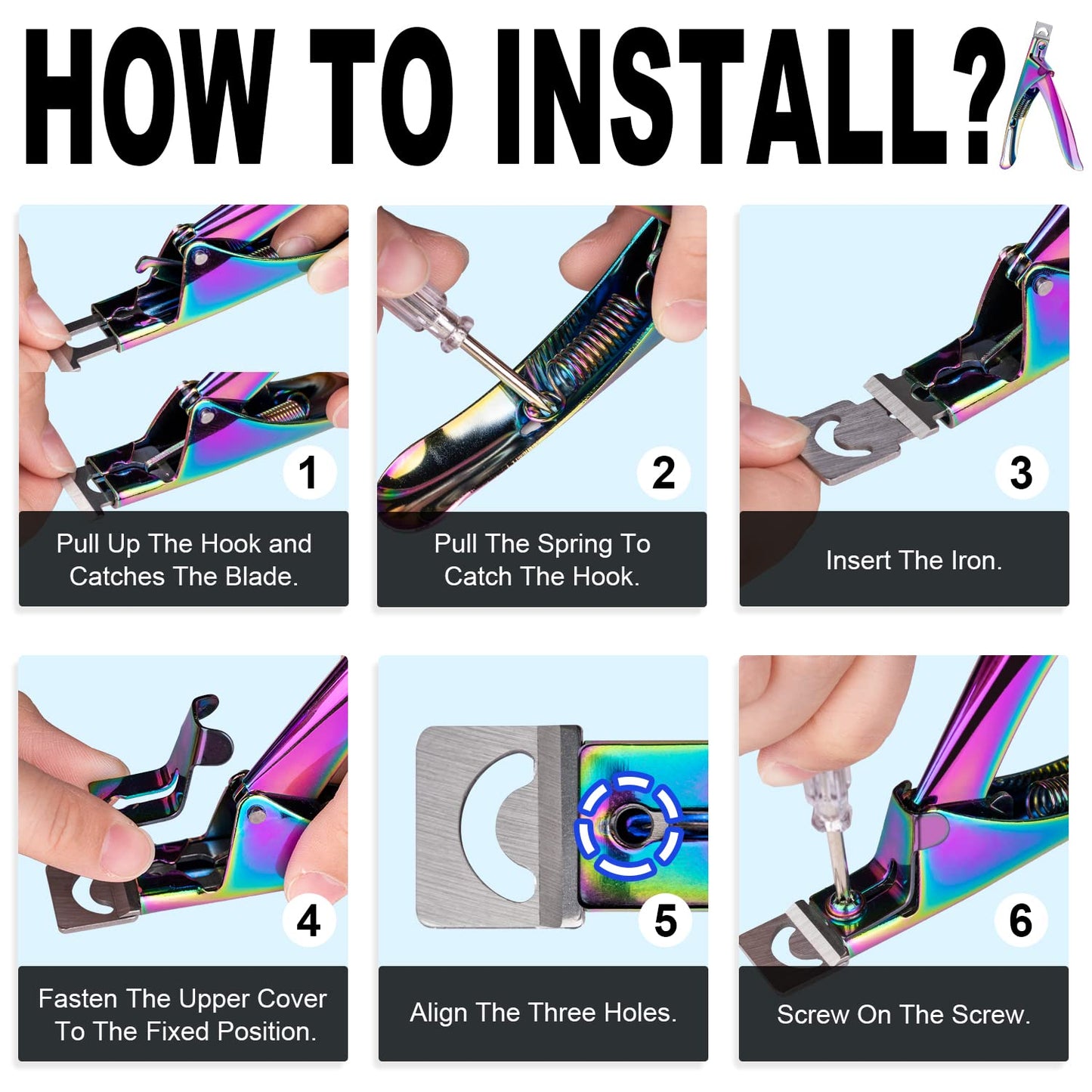 Chameleon Premium Adjustable Nail Clippers for Acrylic Nails, Stainless Steel Cutter Trimmer for Artificial Fake False Tips Manicure Sharp Blade Clip Tool for Salon Home Nail Art Beauty Design DIY