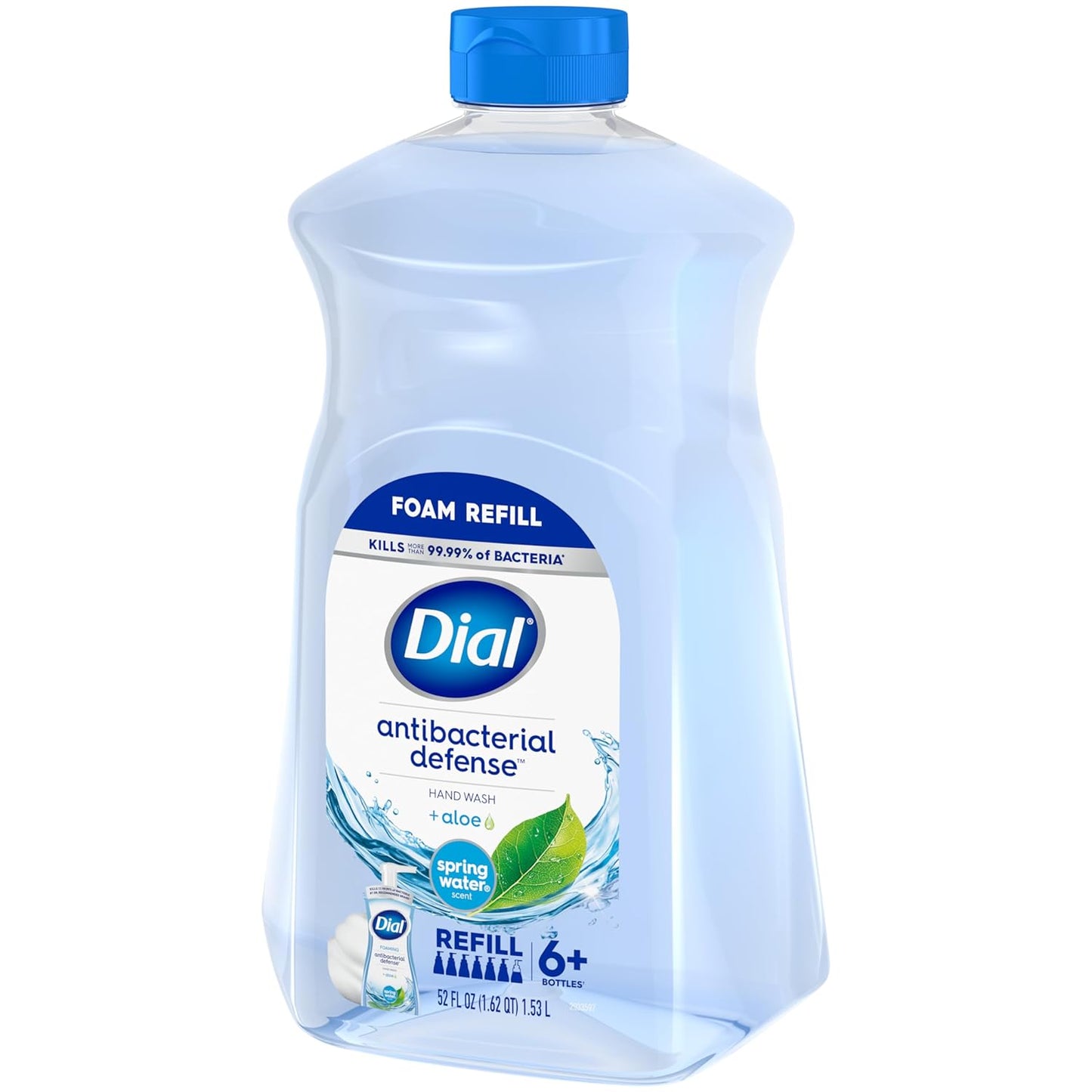 Dial Antibacterial Foaming Hand Soap Refill, Spring Water, 52 fl oz (Pack of 1)