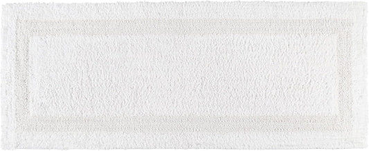 Bathroom Rugs Bath RunnerRugs 24x60 Inches White Cotton Tufted Large Reversible Washable Bath Mats for Bathroom Floor| Quick Dry Bathroom Mat for Tub Spa Shower Toilet| Entry Way Door Mats