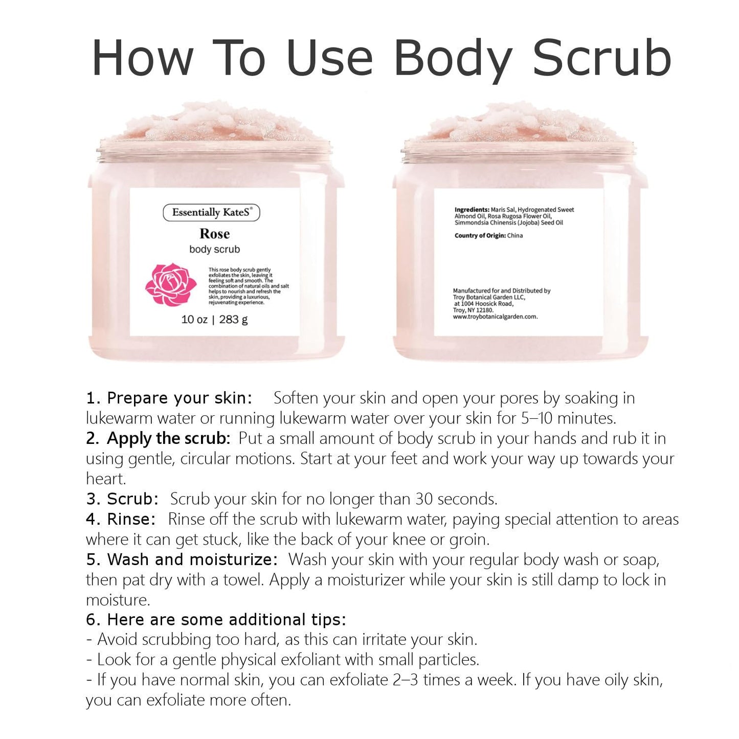 Rose Body & Foot Scrub 10 oz - a gentle and enjoyable exfoliating experience, leaving your skin feeling smooth - The best stocking stuffer.