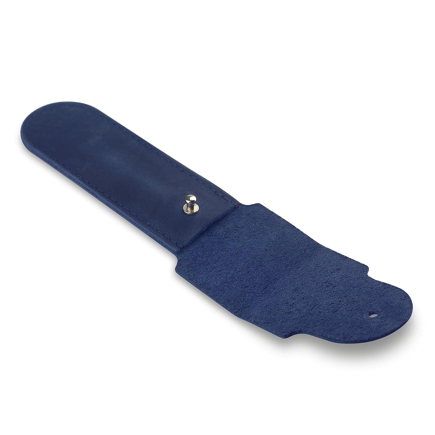 Safety Razor Head Protecting Leather Cover, Genuine Cowhide Leather Double Edge Safety Razor Case Accessories for Travel, Butterfly Razor Case, Soft Leather Double Edge Razor Case (Blue)