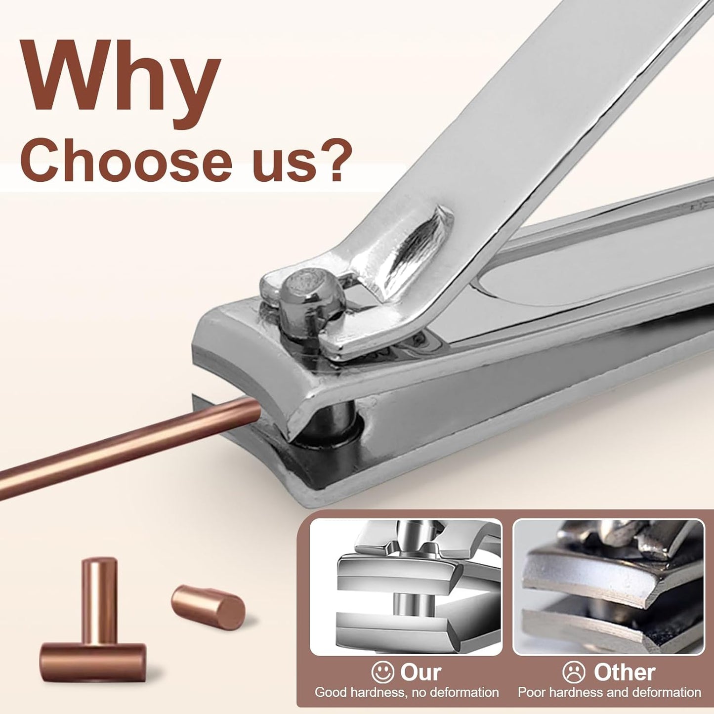 Premium Stainless Steel Nail Clippers Set - Travel Grooming Kit, 10pc Manicure/Pedicure Tools with PU Case - Gift Ideas(C-Black)