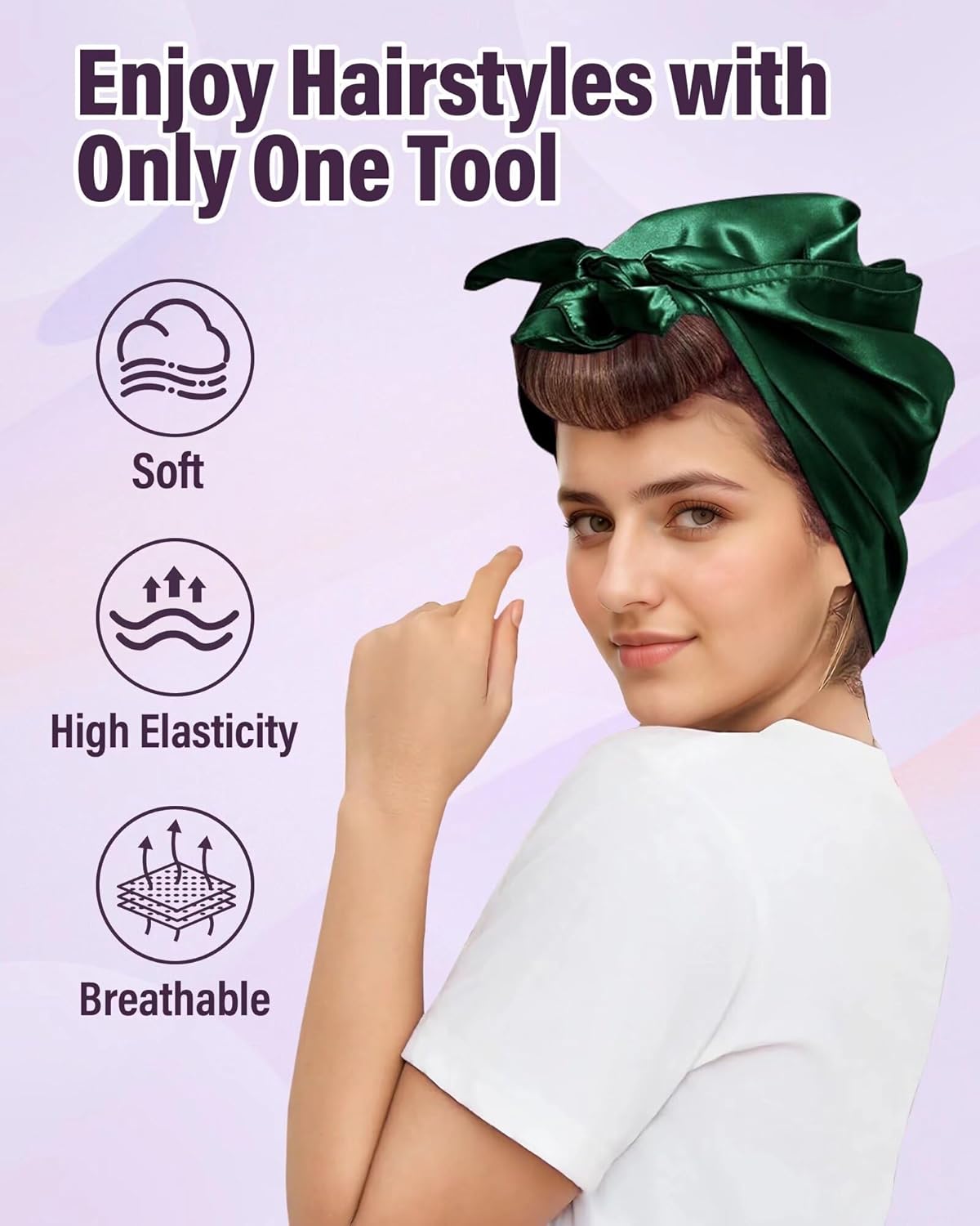 Heatless Hair Curler Overnight Curls-3 Pcs No Heat Curling Blowout Rod to Sleep In,Hair Rollers with Satin Scarf