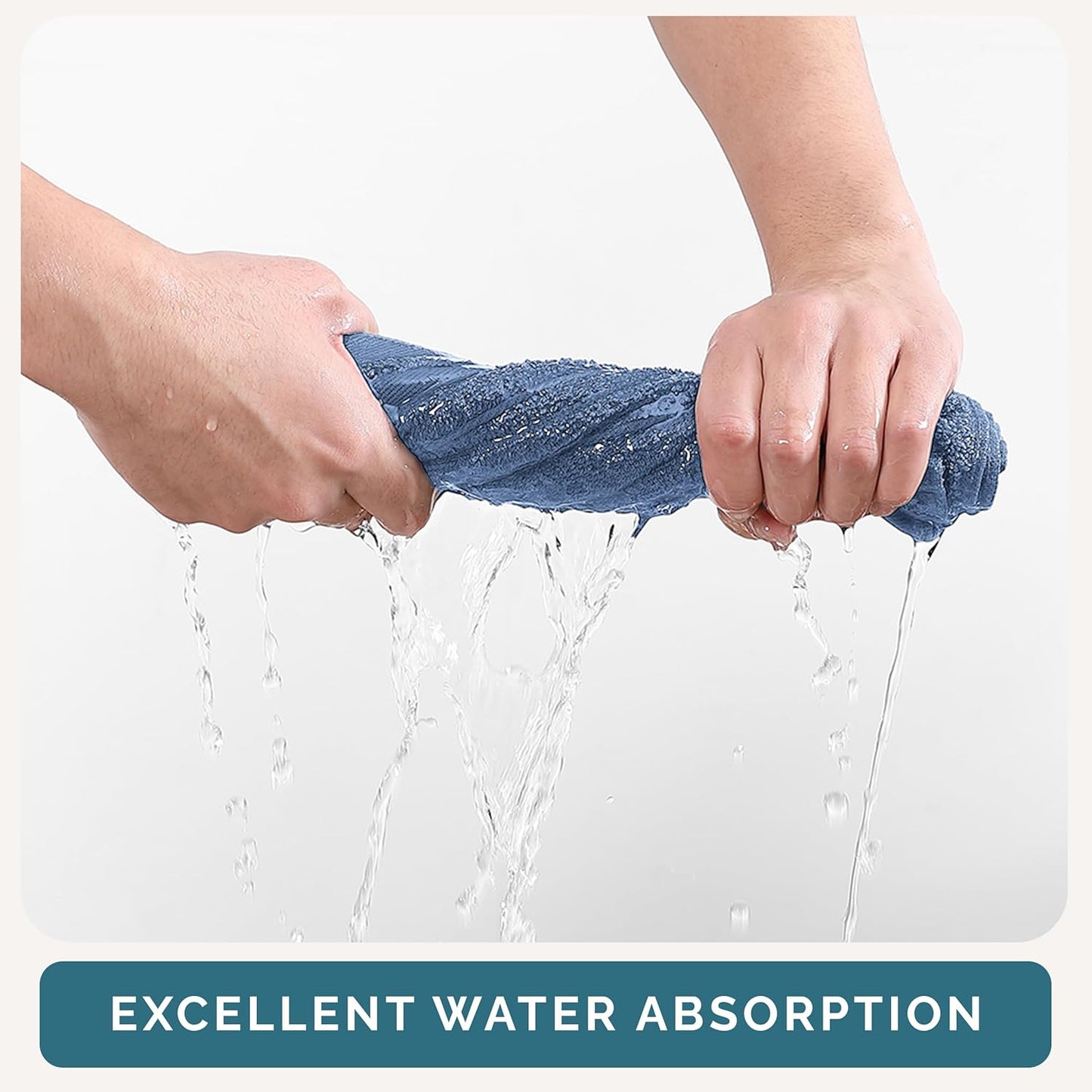 Casa Platino 100% Cotton Wash Cloths 6 Pack - Spa & Salon Quality - Ring Spun Cotton Face Cloths- Soft & Absorbent Washcloths for Shower, Home, Kitchen - Fingertip Towels - 13"x13", Cerulean Blue