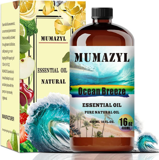 Ocean Breeze Essential Oil, Ocean Breeze Oil 16 Fl Oz 480ML for Diffuser Humidifier Yoga Cleaning DIY Candle Soap Making Fragrance Oils