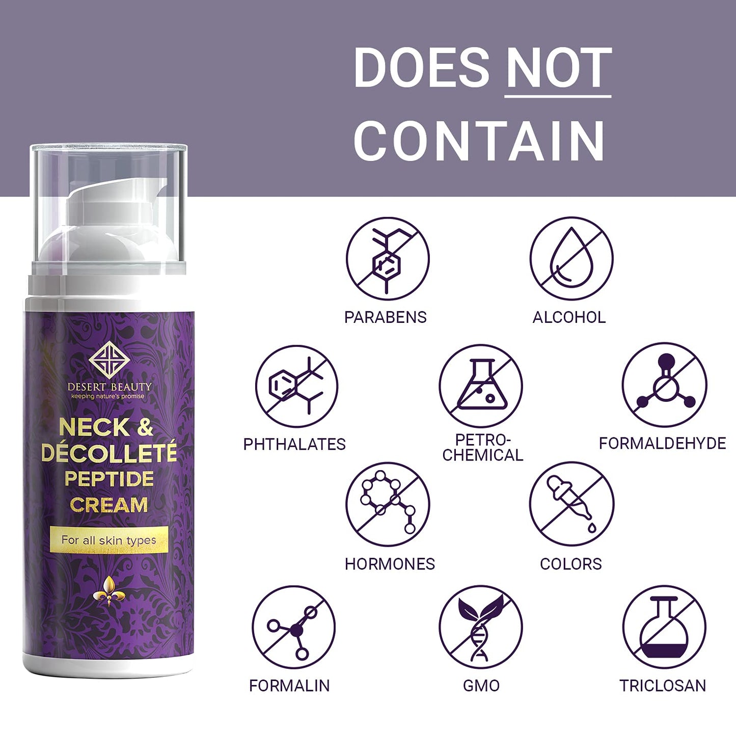 Neck and Decollete Firming Cream for Women - Neck Firming and Tightening Cream with Advanced Stem Cell, Peptides, Collagen & Hyaluronic Acid for Skin Tightening and Lifting, 3.38 fl oz