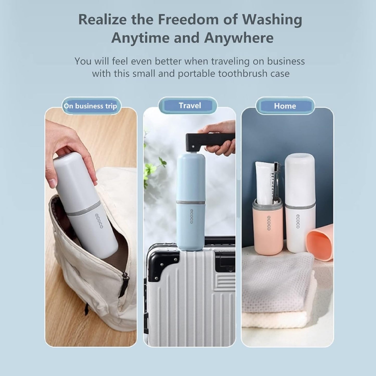 Toothbrush Travel Case, Multifunctional Dustproof Toothbrush Cover, Portable Toothbrush Holder,Suitable for Business Camping Travel or Daily Use(Pink)