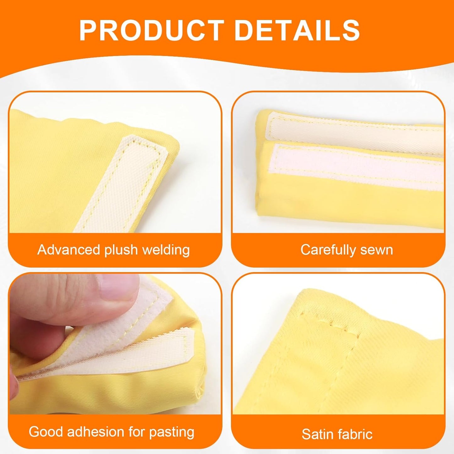 6 Pack Satin Strap Covers Breathable Strap Cushions Work for Most Headgear Straps Can Reduce The Tracks On The Face Made of Soft Fabric Face Pads (Yellow)