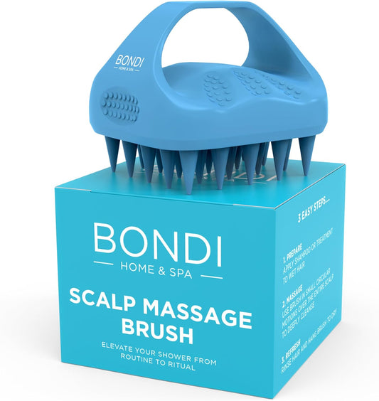 BONDI HOME & SPA - Hair Scalp Massager - Shampoo Brush for Scalp-Care - Promotes Healthy Hair Growth - Premium Silicone Scalp Brush to Exfoliate & Refresh