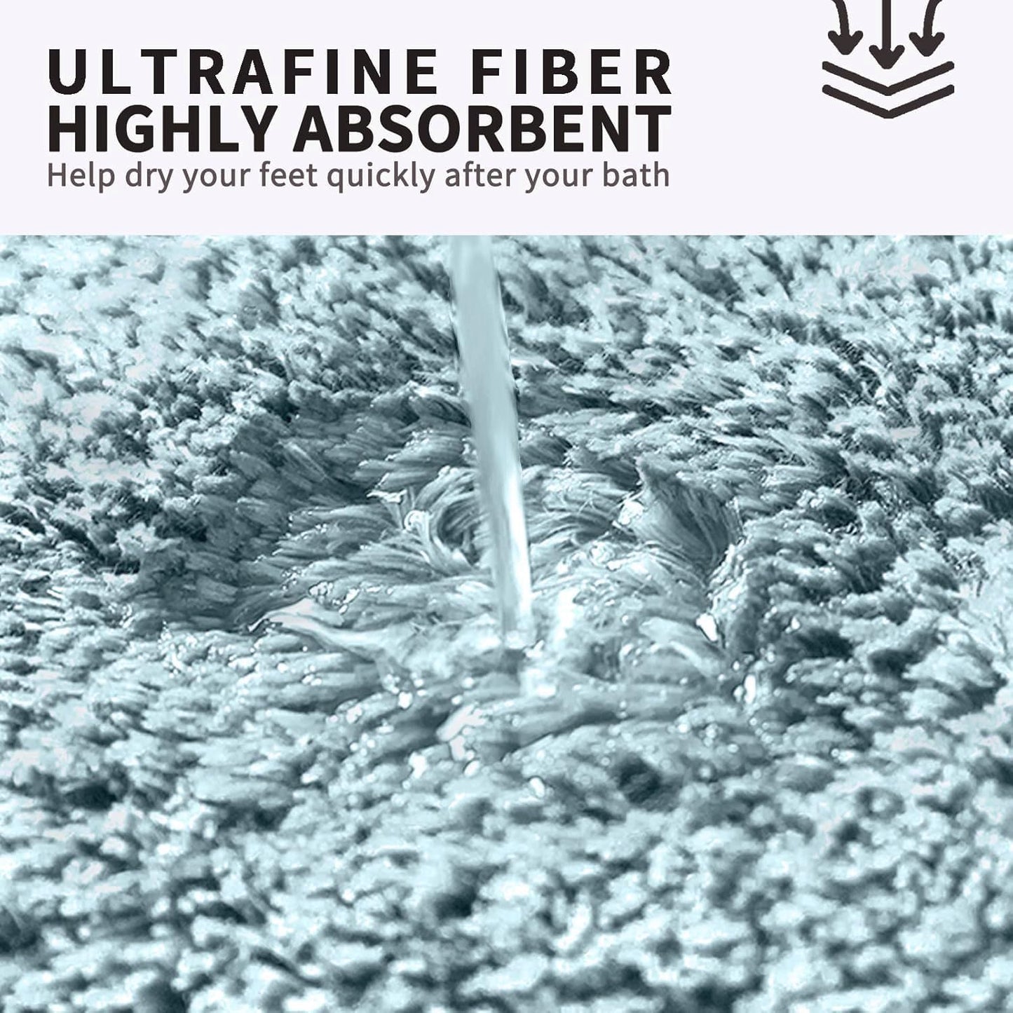 FIFU Bathroom Rugs 17" W x 24" L, Bath Mat for Bathroom, Bedroom, Laundry Room & Kitchen, Non-Slip Rubber Latex Backing, Extra Soft and Absorbent Polyester Carpet, Machine Washable Rug, Teal