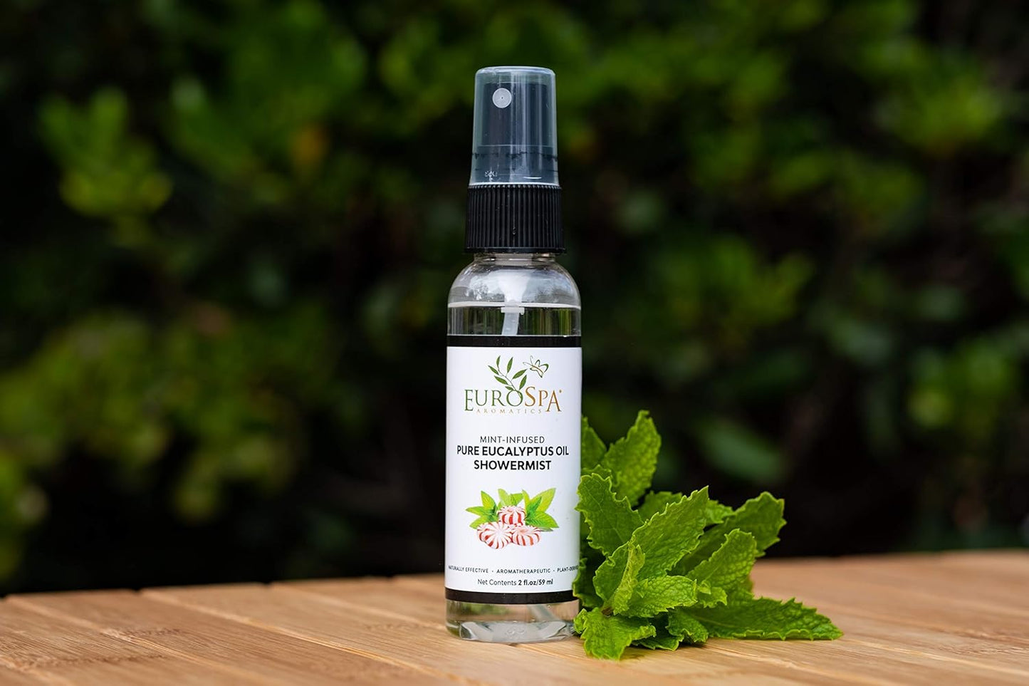 EuroSpa Aromatics Pure Eucalyptus Oil ShowerMist and Steam Room Spray, All-Natural Premium Aromatherapy Essential Oils - Mint Infused, 2oz, 2 Pack