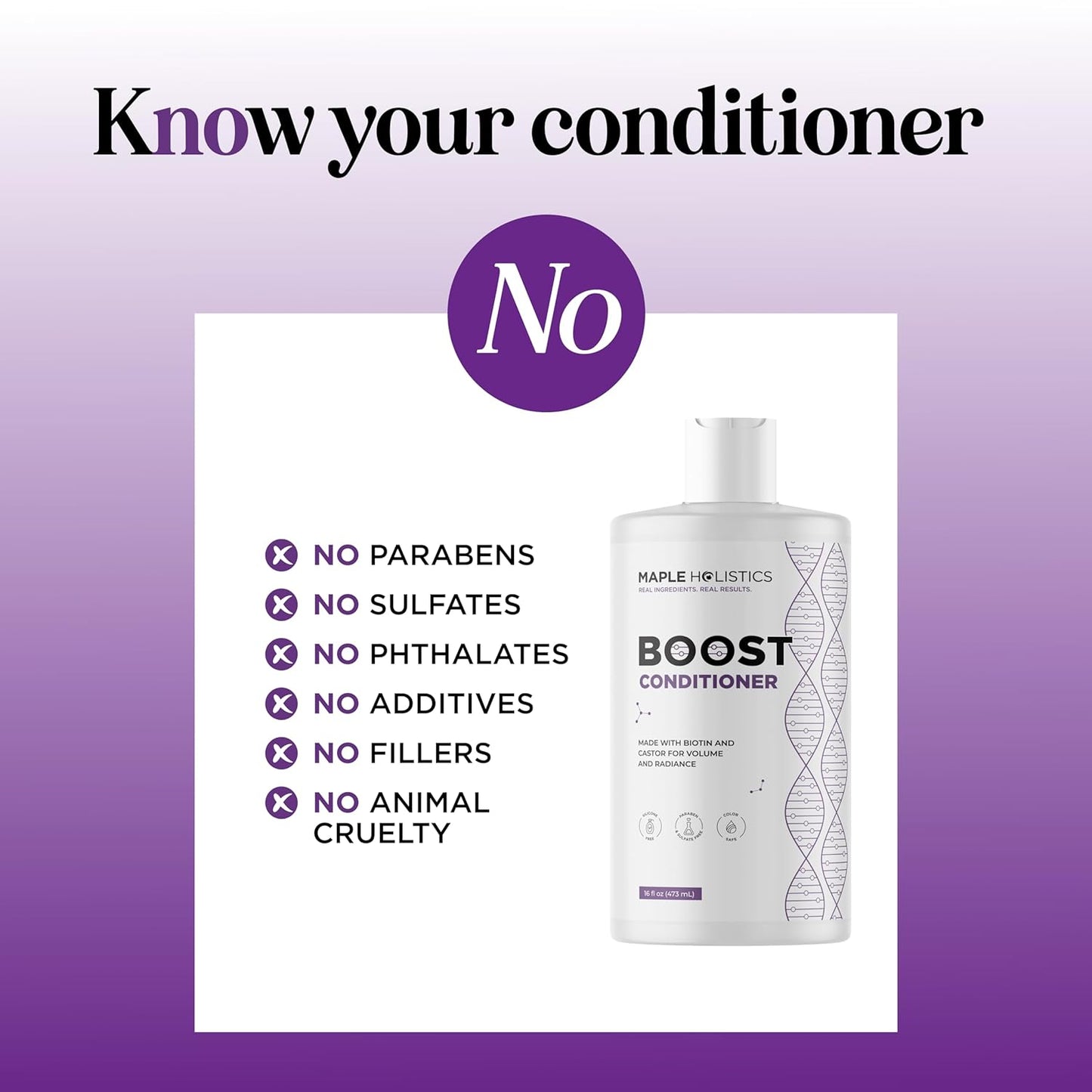 Boost Biotin Conditioner for Thinning Hair - Sulfate Free Biotin and Collagen Conditioner for Women & Men with Moisturizing and Volumizing Castor and Rosemary Oil for Fine Weak & Dull Hair (16 Fl Oz)