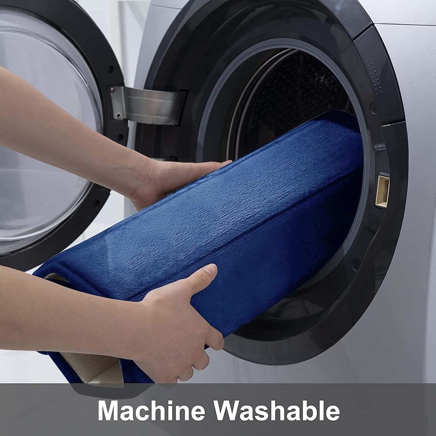 Buganda Memory Foam Bath Mat, 35.4" x 24", Ultra Soft and Non-Slip Bathroom Rugs, Water Absorbent and Machine Washable Bath Rug Runner for Bathroom, Shower, and Tub, Navy Blue