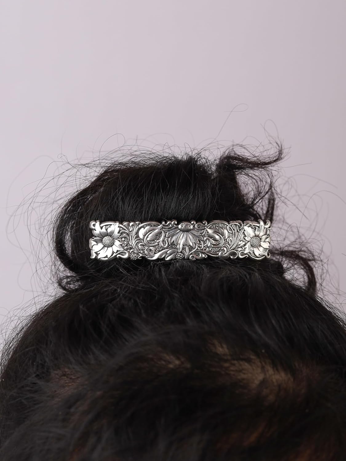 HAQUIL Vintage Flower Rectangular Hairclip, Hair Clip Vintage Viking Celtic Knot Protection Hair Clip, Barrettes Gift for Women Viking Hair Accessories