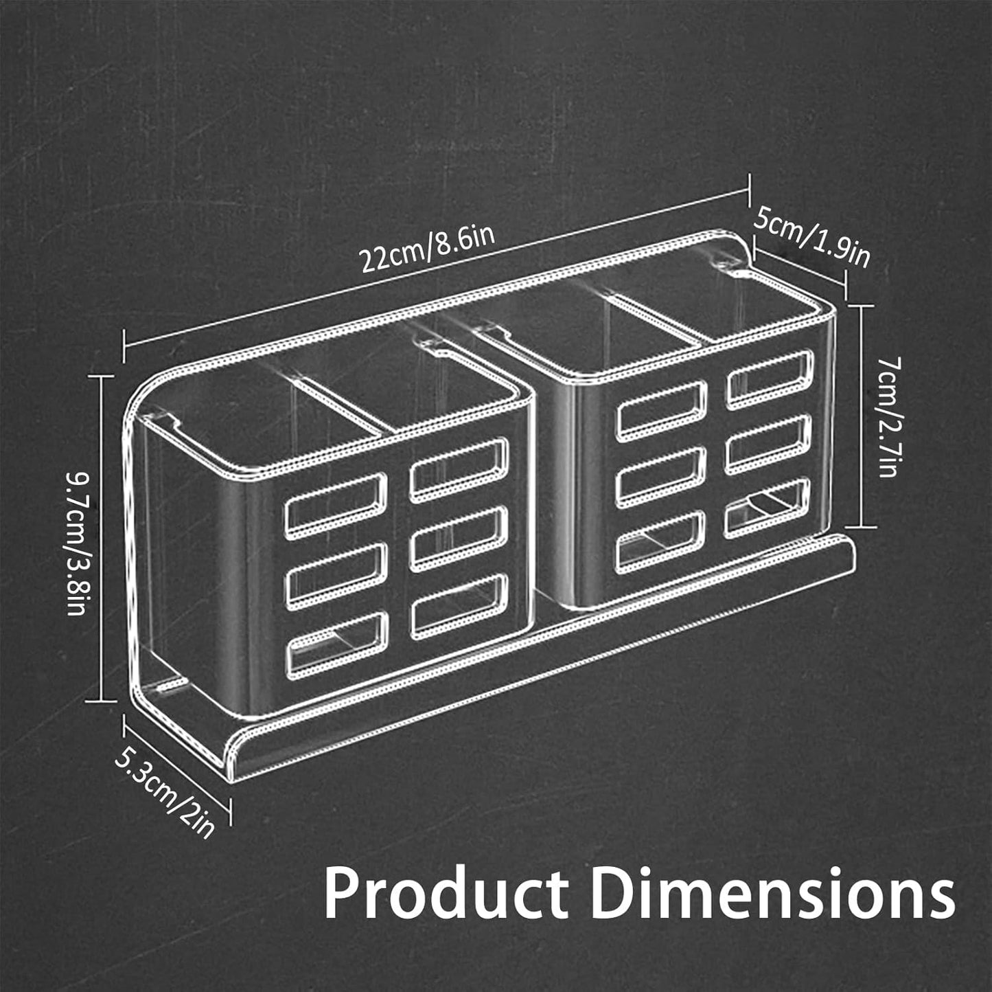 Aluminum Toothbrush Holder Self-Adhesive Hanging Bracket Shower Toothbrush Razor Holder Suitable for Toothbrush, Toothpaste, Razor and Comb etc Bathroom Storage