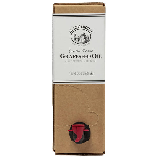 La Tourangelle, Expeller-Pressed Grapeseed Oil, High Heat Neutral Cooking Oil, Cast Iron Seasoning, Also Great for Skin, Hair, and DIY Beauty Recipes, 5 Liters