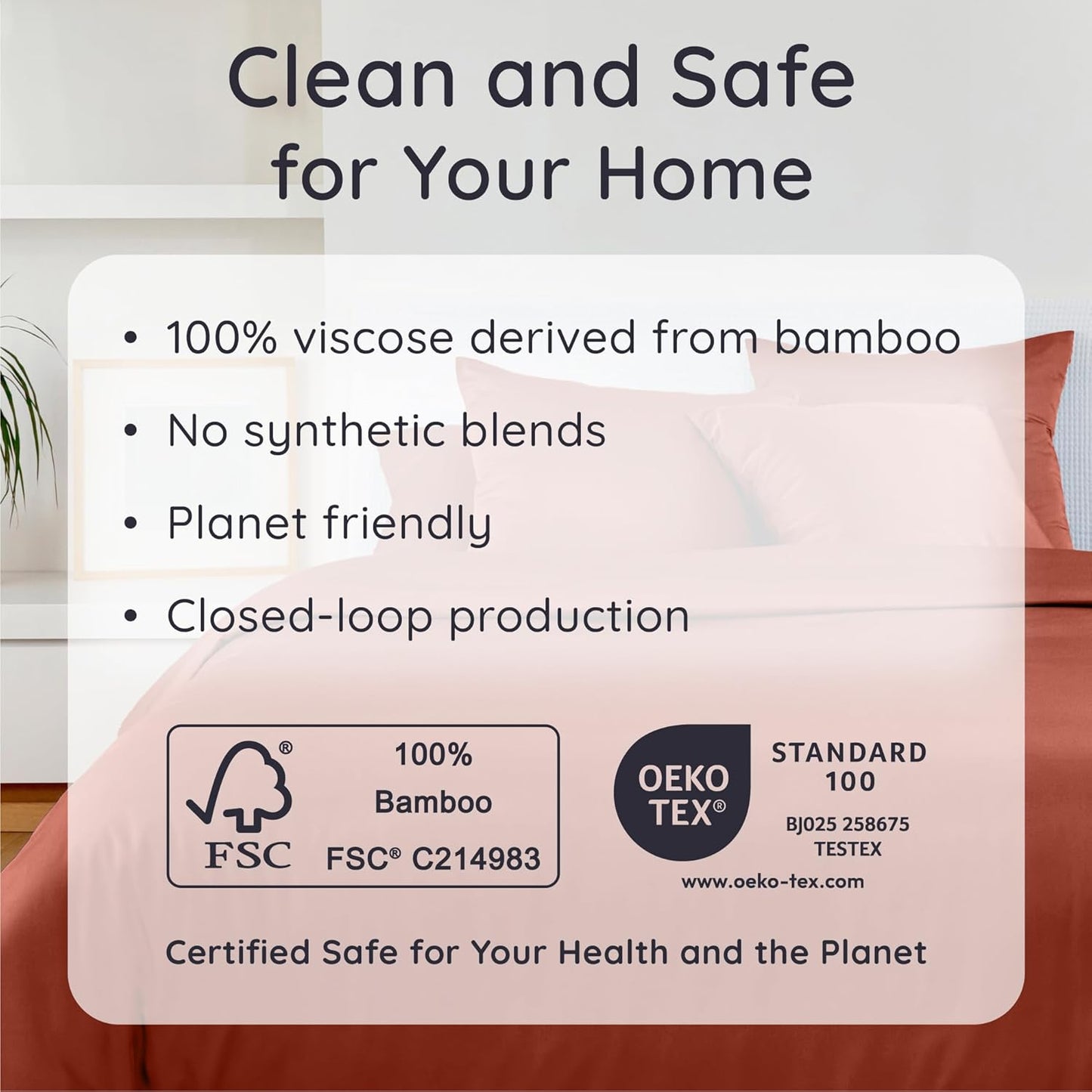 Bambaw 100% Viscose Derived from Bamboo Pillowcase Queen Size – Set of 2 Queen Cooling Pillow Cases for Hot Sleepers with Envelope Closure, Breathable & Super Soft Pillow Cases (Terracotta)