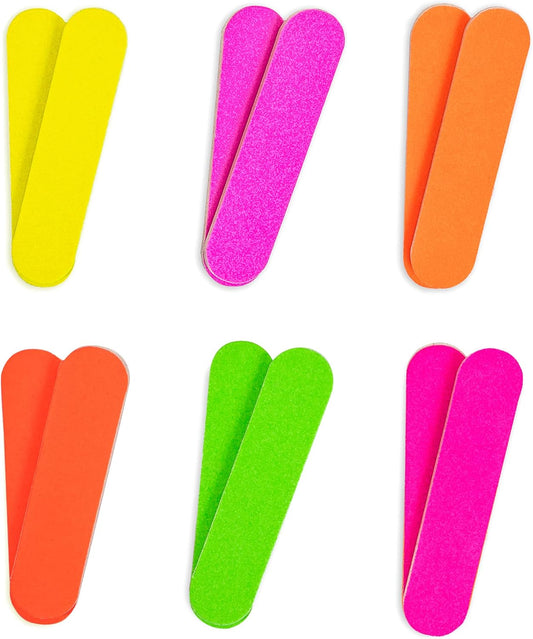 Colorful Neon Girly Mini Emery Board Nail Files (1 Dozen) ZMOI