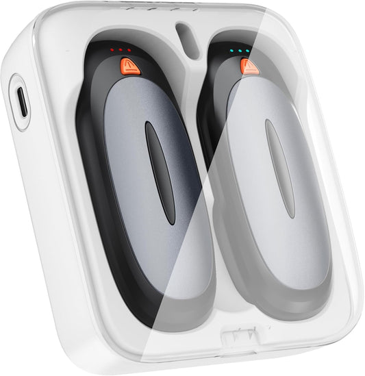 Hand Warmers Rechargeable with 10000mAh Charging Case, 2000mAh Portable Hand Warmers 2 Pack, Reusable Electric Pocket Heater for Hunting, Camping Gear, Outdoors, Gifts