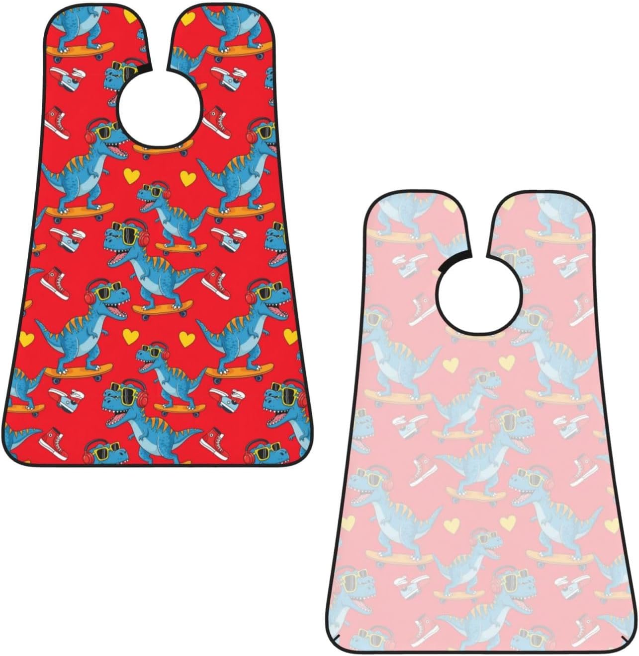 Strong Suction Cup Beard Grooming Bib, Non-Stick Hair Catcher, Waterproof, for Shaving, Cool Funny Skateboard Dinosaur