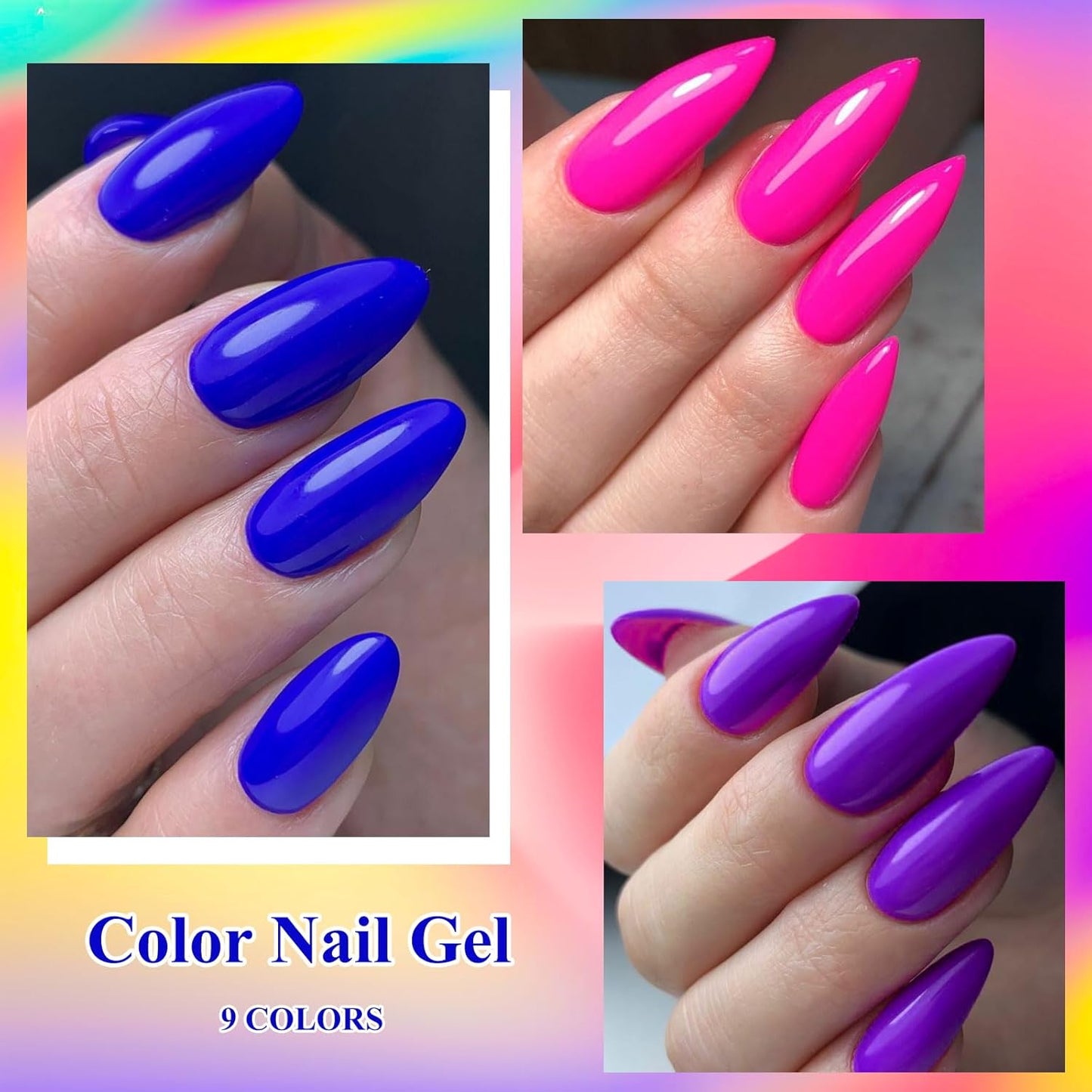 MEET ACROSS 9 Colors Gel Nail Polish + 3PCS Function Gel Nail Polish Kit,Fashion Nail Art Set Design Gifts for Women Manicure Salon (SET18, 12pcs)