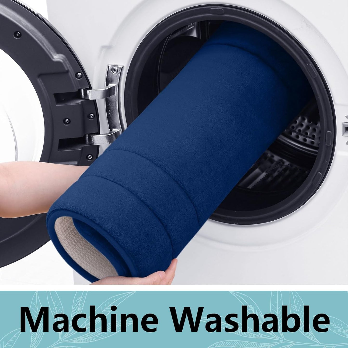 Arotive Memory Foam Bathroom Rug Mat 59x24, Ultra Soft and Absorbent Bath Mat, Machine Wash Dry, Comfortable Bath Rug Carpet for Bathroom Floor, Tub and Shower, Navy