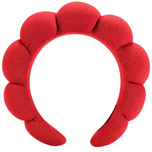 Spa Headband for Washing Face or Facial Makeup - Bubble Skincare Terry Cloth Puffy Headband for Mask Skin Treatment