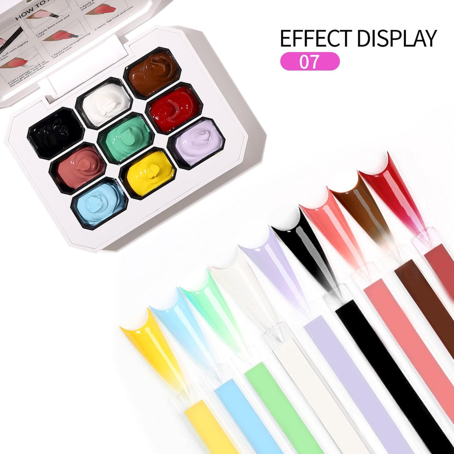 Ombre Gel Polish Nail Sponges for Ombre 9 Series Colorful Blush Effect Gradient painting gel ombre & pat paint for nails Multistyle French Manicure Nail Art DIY Home (A7, 1)