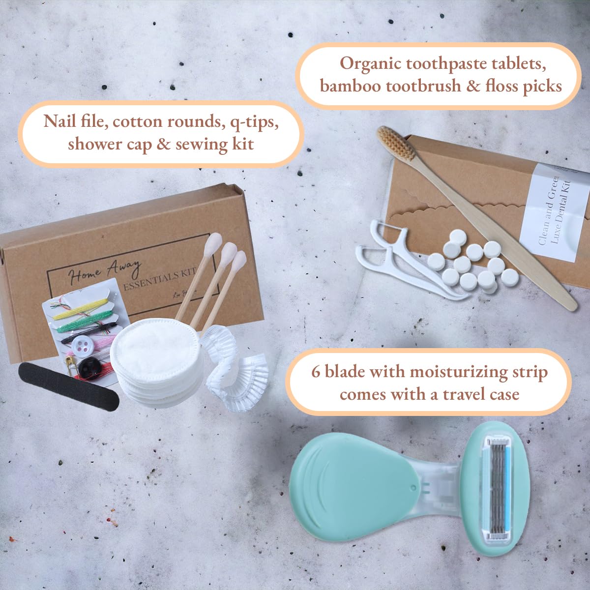 Travel Gift Box for Women - Luxury Spa Natural Organic Convenience Kit, Mini Travel Sized Toiletries, Honeymoon Vacation Essentials, Bridesmaid Gifts, Hospital, Postpartum, Get Well, Self Care Package