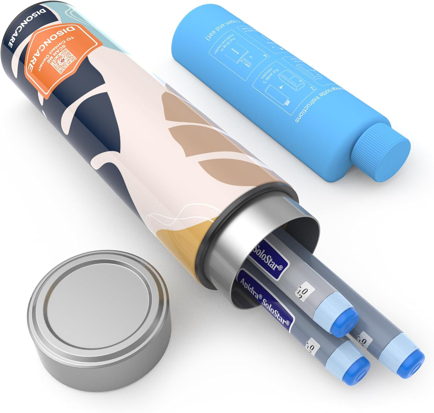 DISONCARE Odyssey 60H 3 Insulin Pens Cooler Travel Case Medication Cooler for Travel TSA Approved Diabetic Insulina EpiPen Carry Case Medicine Bag Ice Pack with Medical Tag(Monstera)