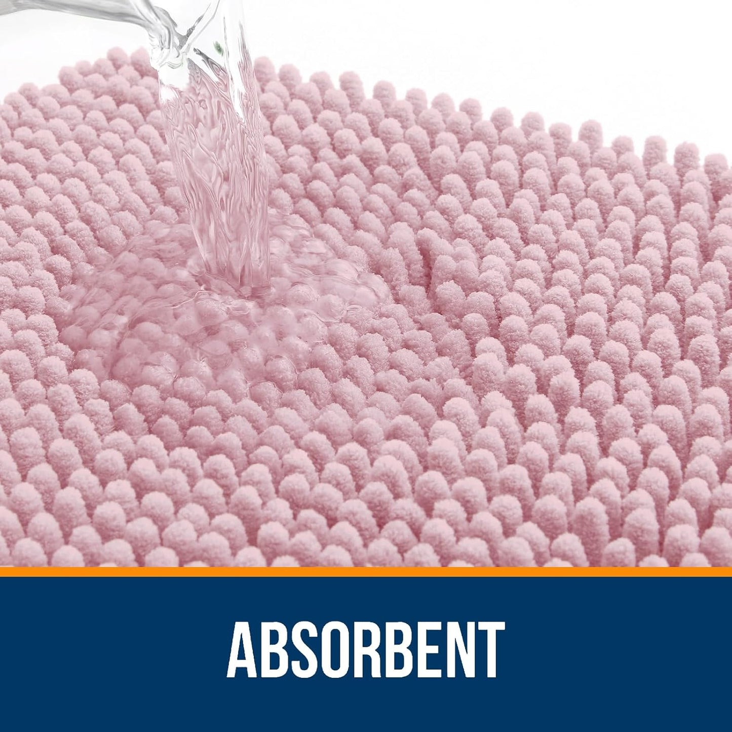 OLANLY Bathroom Rugs 30x20, Extra Soft Absorbent Chenille Bath Rugs, Rubber Backing Quick Dry, Machine Washable Bath Mats for Bathroom Floor, Tub and Shower, Home Decor Accessories, Dusty Rose