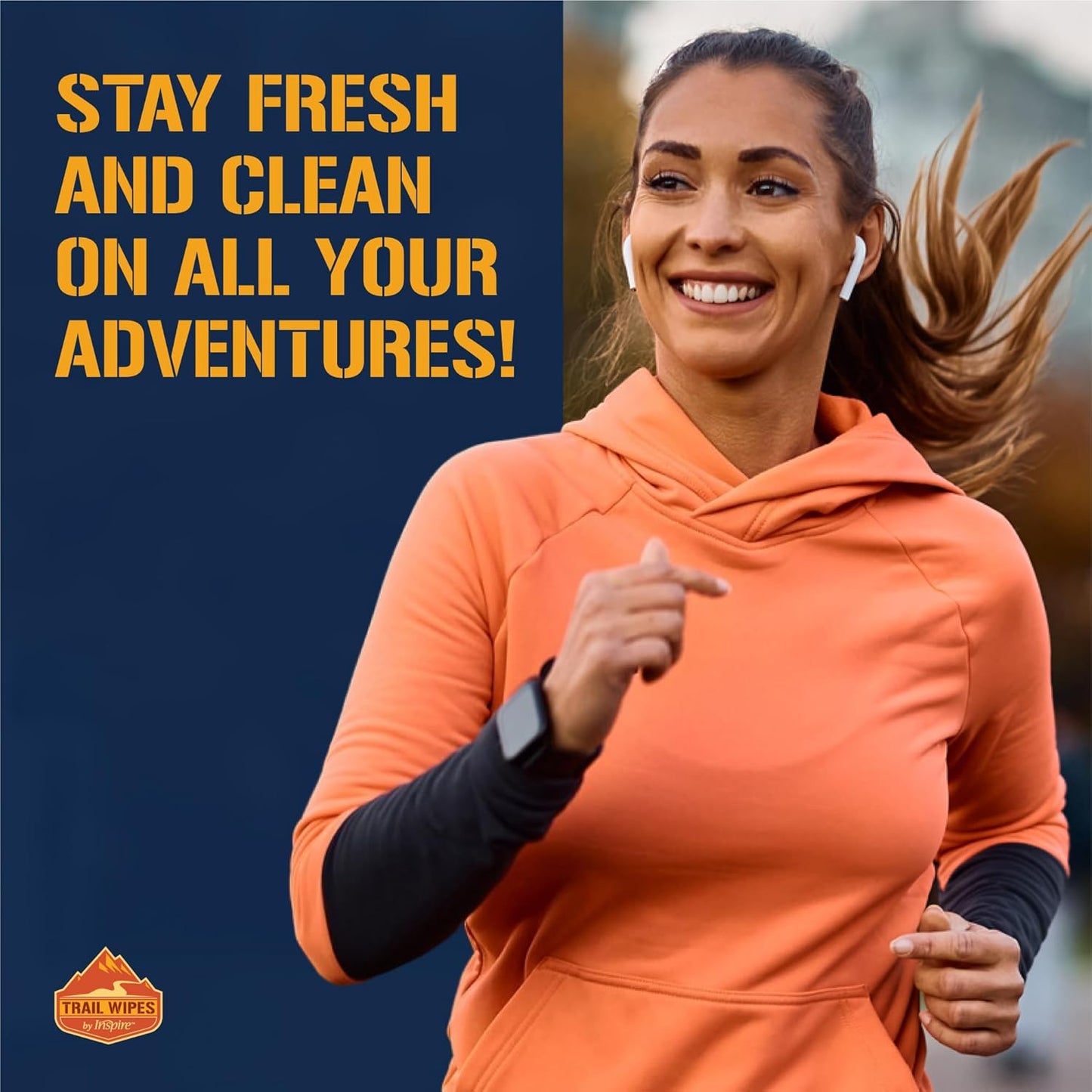 Inspire Trail Wipes | Camping Wipes Body Wipes Adults | Biodegradable Wipes For Camping, Travel, Gym With Aloe And Vitamin E | No Rinse Bathing Shower Wipes Women Or Men