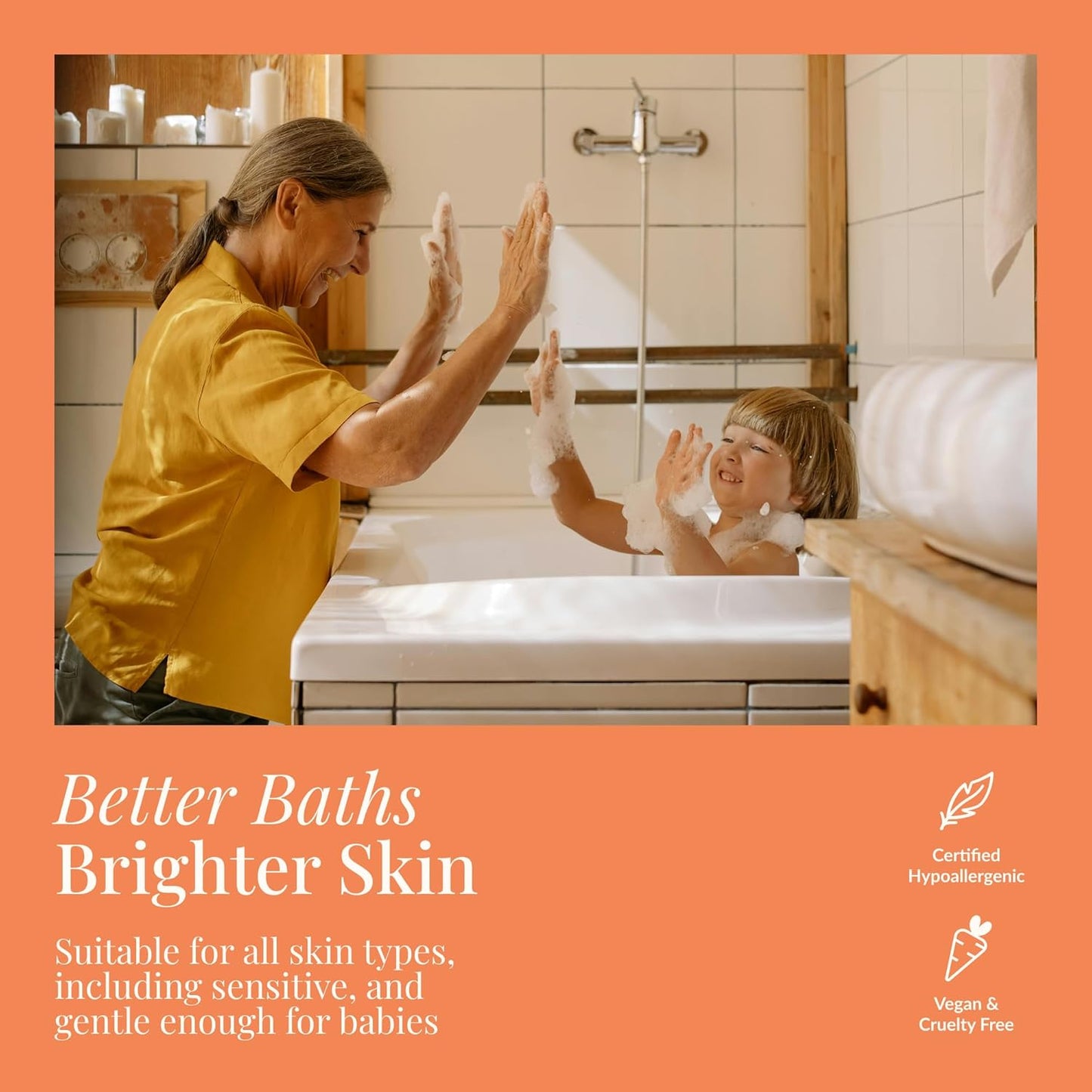 Refreshing Citrus Bath & Body Wash, 8 oz – Hypoallergenic, Vegan with Glycerin & Prebiotics Gentle, pH-Balanced Cleanser for Dry & Delicate Skin (8 oz)