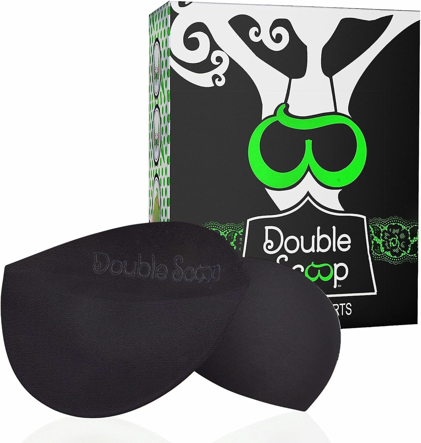 Double Scoop® Push Up Inserts w/Bonus Tape Sticky Strips, Instant Breast Implants, Replacement Bra Pads
