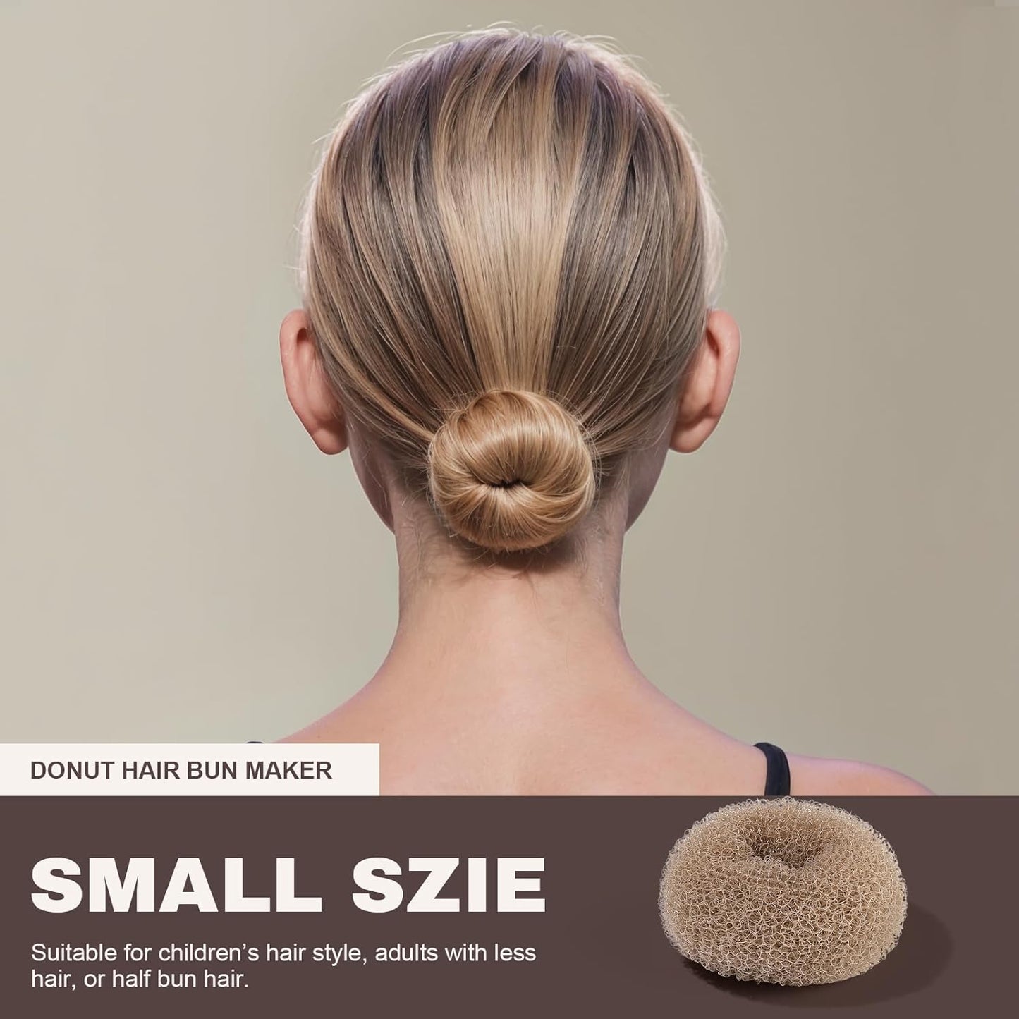 Teenitor Hair Bun Shaper Set, 4Pcs Hair Donut Bun Maker(Extra-large, Large, Medium, Small) with 20 pcs Large Bobby Pins, Tan Brown