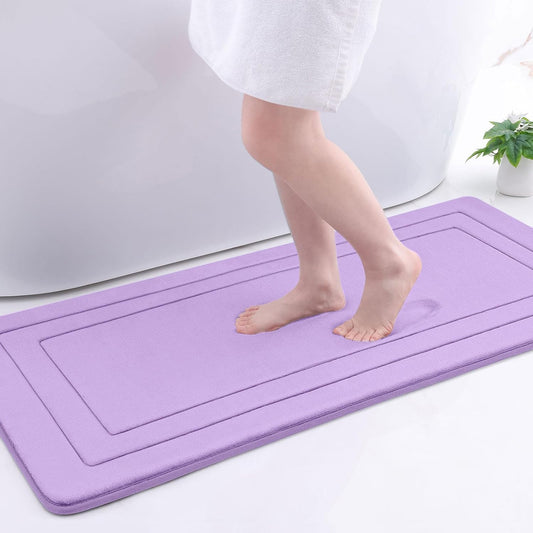 Arotive Memory Foam Bathroom Rug Mat 47x20, Ultra Soft and Absorbent Bath Mat, Machine Wash Dry, Comfortable Bath Rug Carpet for Bathroom Floor, Tub and Shower, Lavender