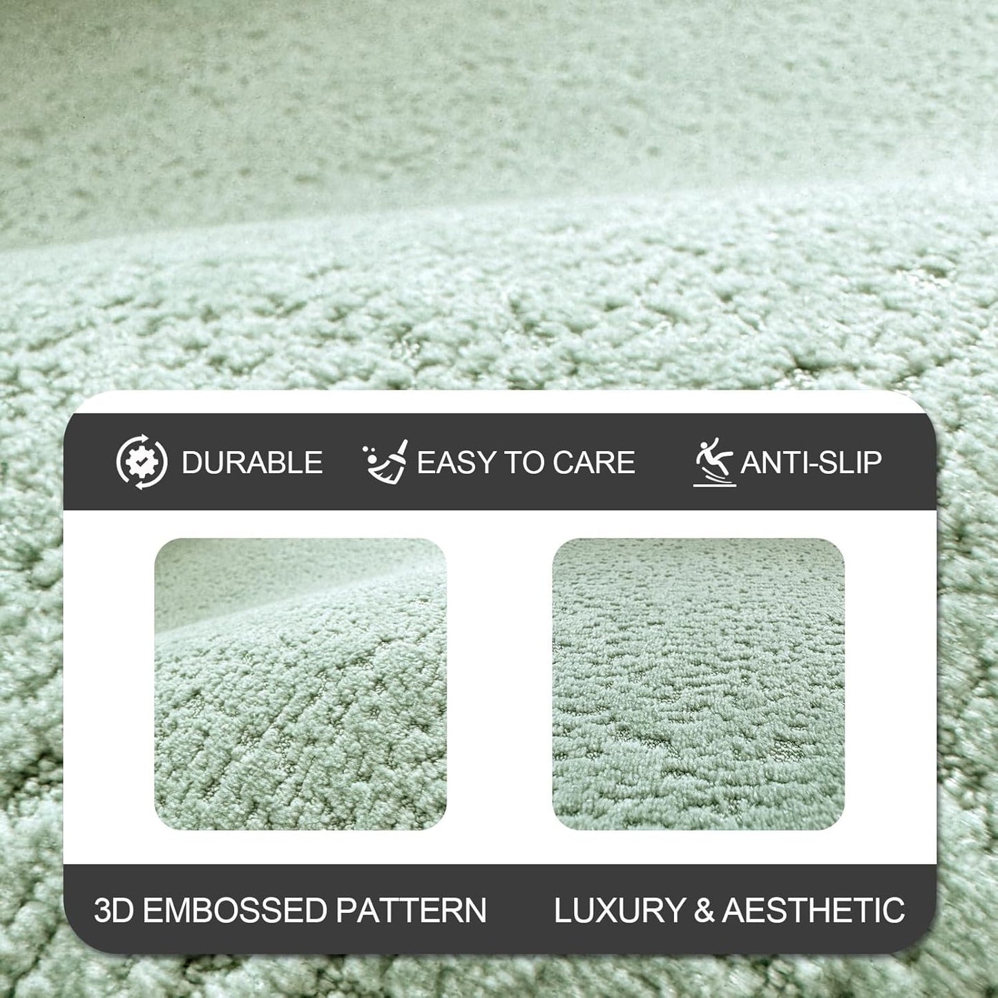 Bathroom Runner Rugs, Thin Absorbent Non-Slip Bath Mat, Quick Dry Low Pile Mats for Bathroom Floor Front of Bathtub,Shower Room,Sink,20"×47",Sage Green