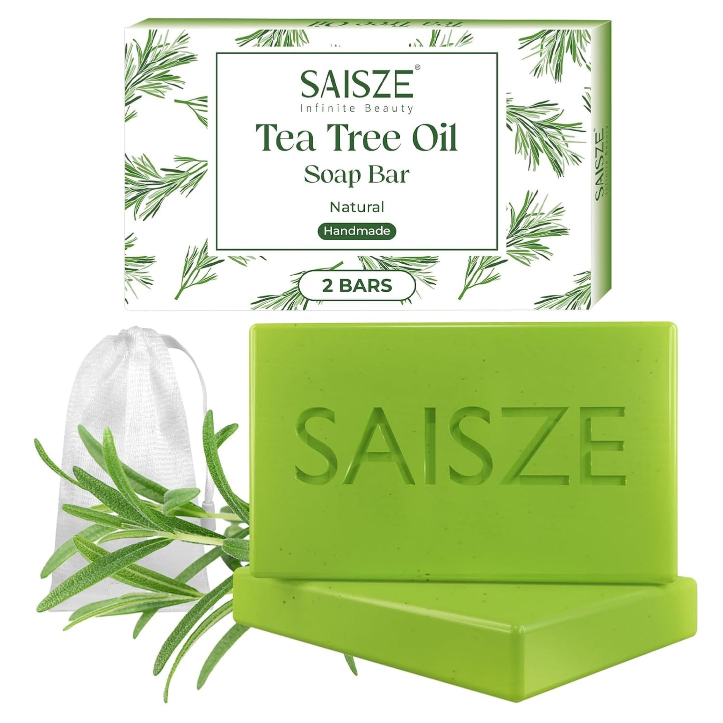 Tea Tree Soap, Handmade Soap Bar for Face and Body, Cold Process, Soothing Hydrating Body Wash for Clear Healthy Skin 8 Ounce