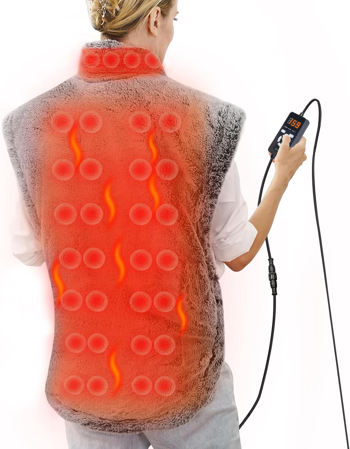 UTK Far Infrared Heating Pads for Neck and Shoulders and Back Relieve Pain, Hot to 159℉, Gift for Women, FSA-HSA Eligible, 36 Jade, 0-240 Min Auto Shut Off, Heating Pad for Full Back (40 * 24'')