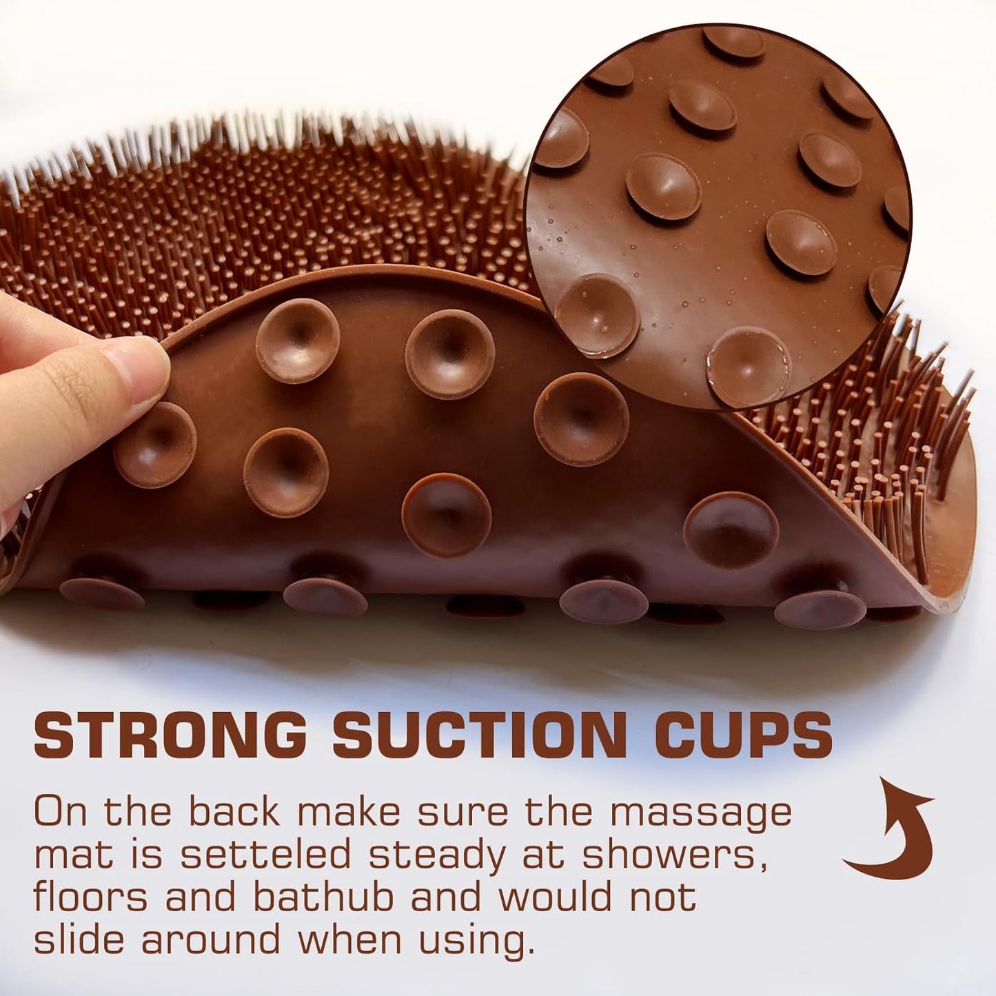 Shower Foot Scrubber Mat Back Washer Back Exfoliating Bath Wash Pad Wall Mounted Slip Suction Cups Foot Scrubber for Use in Shower Cups Foot Cleaner for Men and Women