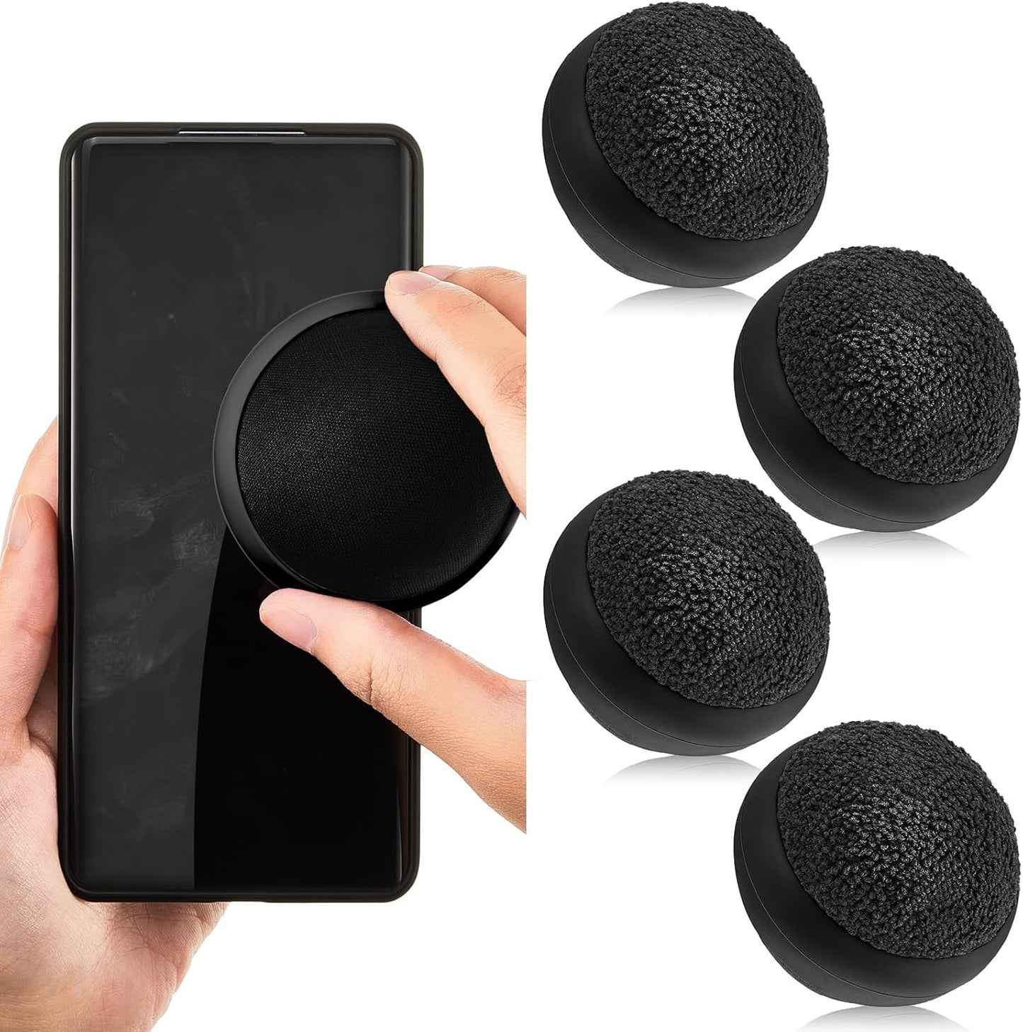 Suclain 4 Pack Christmas Touch Screen Cleaner Balls Phone Cleaning Ball Microfiber Touch Car Screen Glass Cleaner for Computer Laptop Phone Monitor