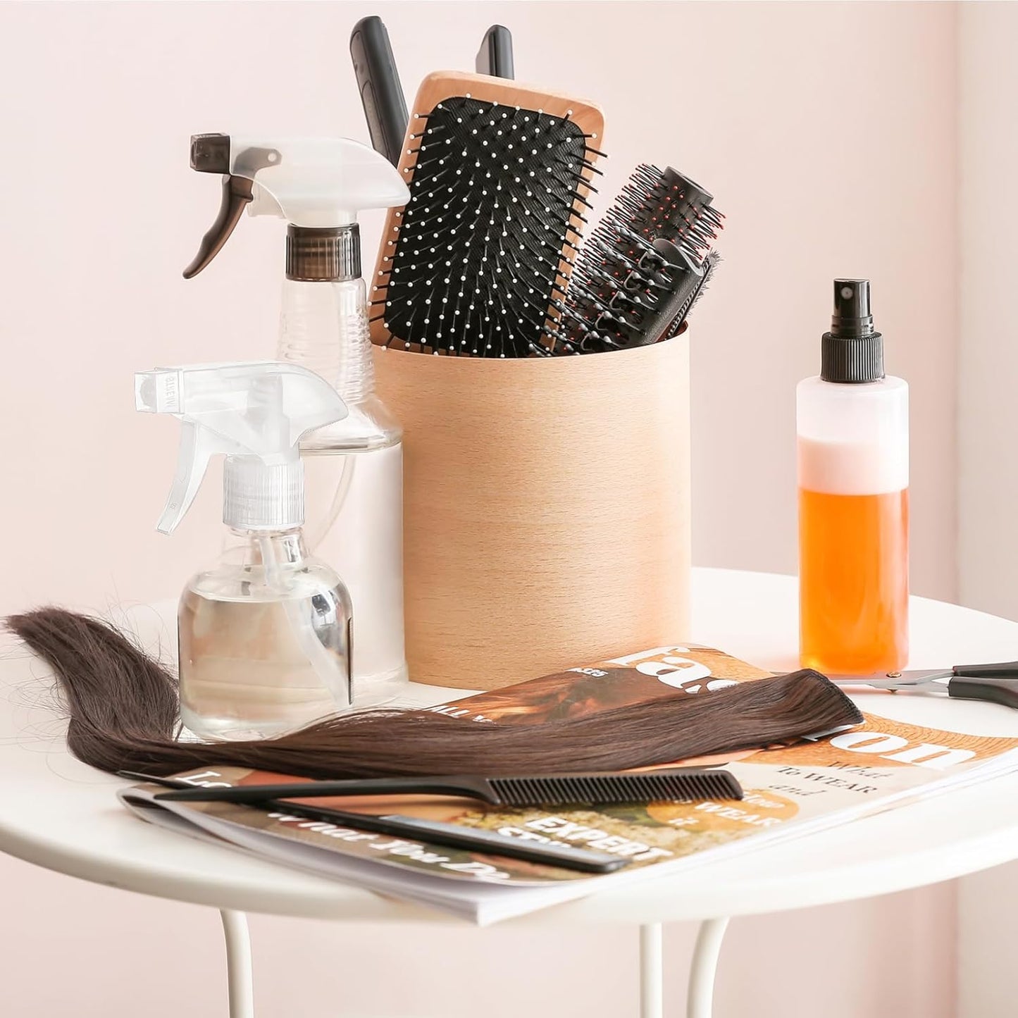 Jinei 24 Pcs 8 oz Empty Plastic Spray Bottle with Trigger Sprayers Pet Adjustable Head from Fine to Stream Refillable for Hair Plants Cooking Pets, No Leakage(Clear)