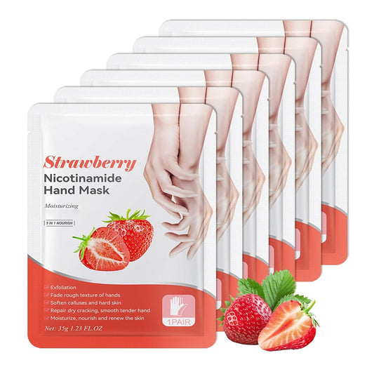 6 Pairs Hand Masks Moisturizing Gloves, Hydrating Hand Mask Moisturizer Gloves Care for Dry Cracked Hands, Smooth Long Lasting Soft Firming Hand Mask Gift Set for Men Women（G