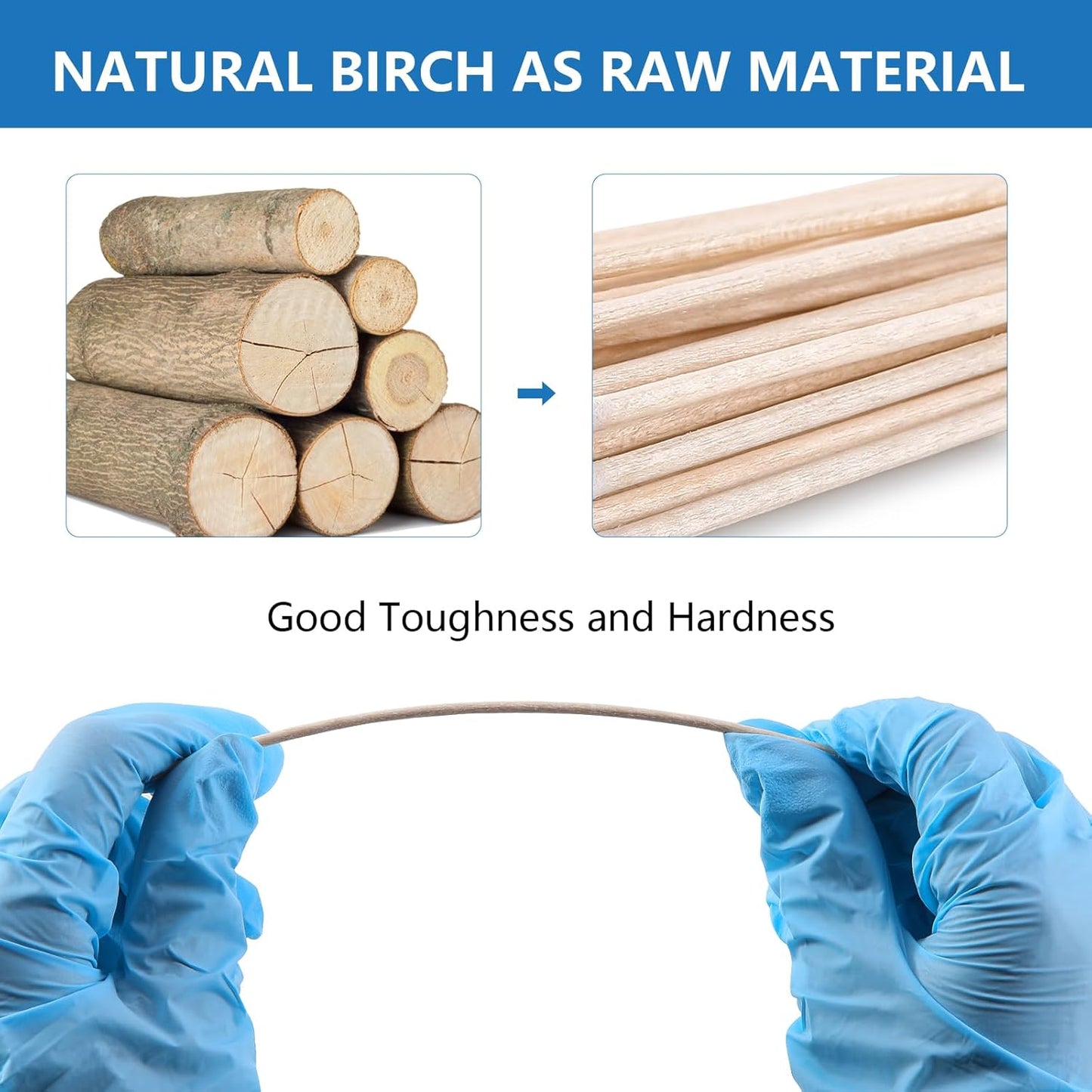 JMU 6 Inch Sterile Cotton Tipped Applicators, 2000 Count Long Cotton Swabs, Wood Shaft Medical Swabs, 10 Boxes